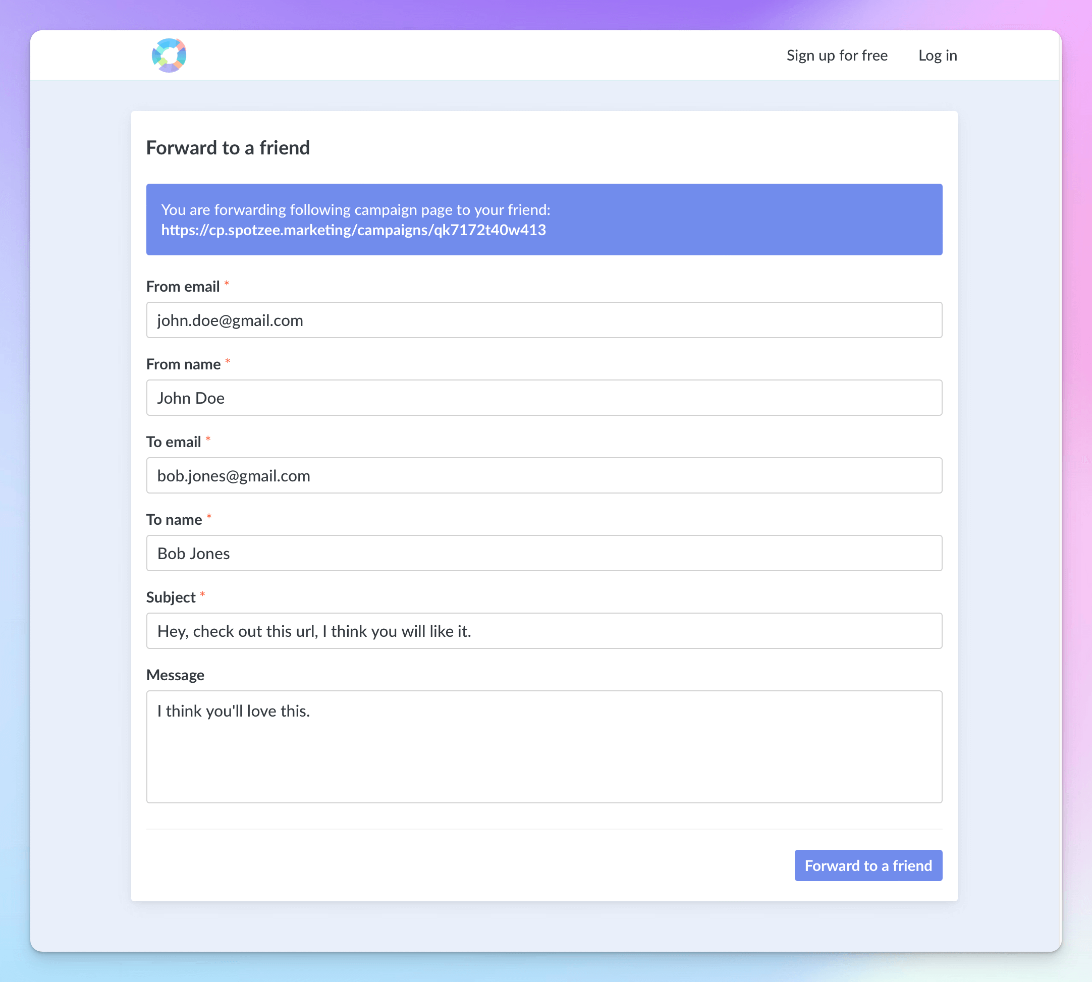 Forward to friend Forward to friend